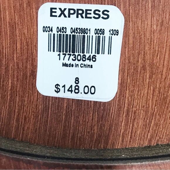 EXPRESS Black Leather Oxford Ankle Boot Cap Toe Cuffed Dress Shoe Size‎ 8 New - Picture 14 of 14